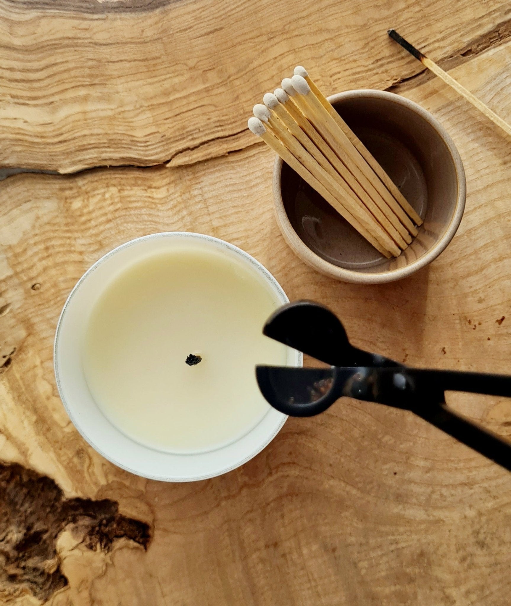 Why trimming the candle wick extends the life of your candle - Aggie & I Soy Candles