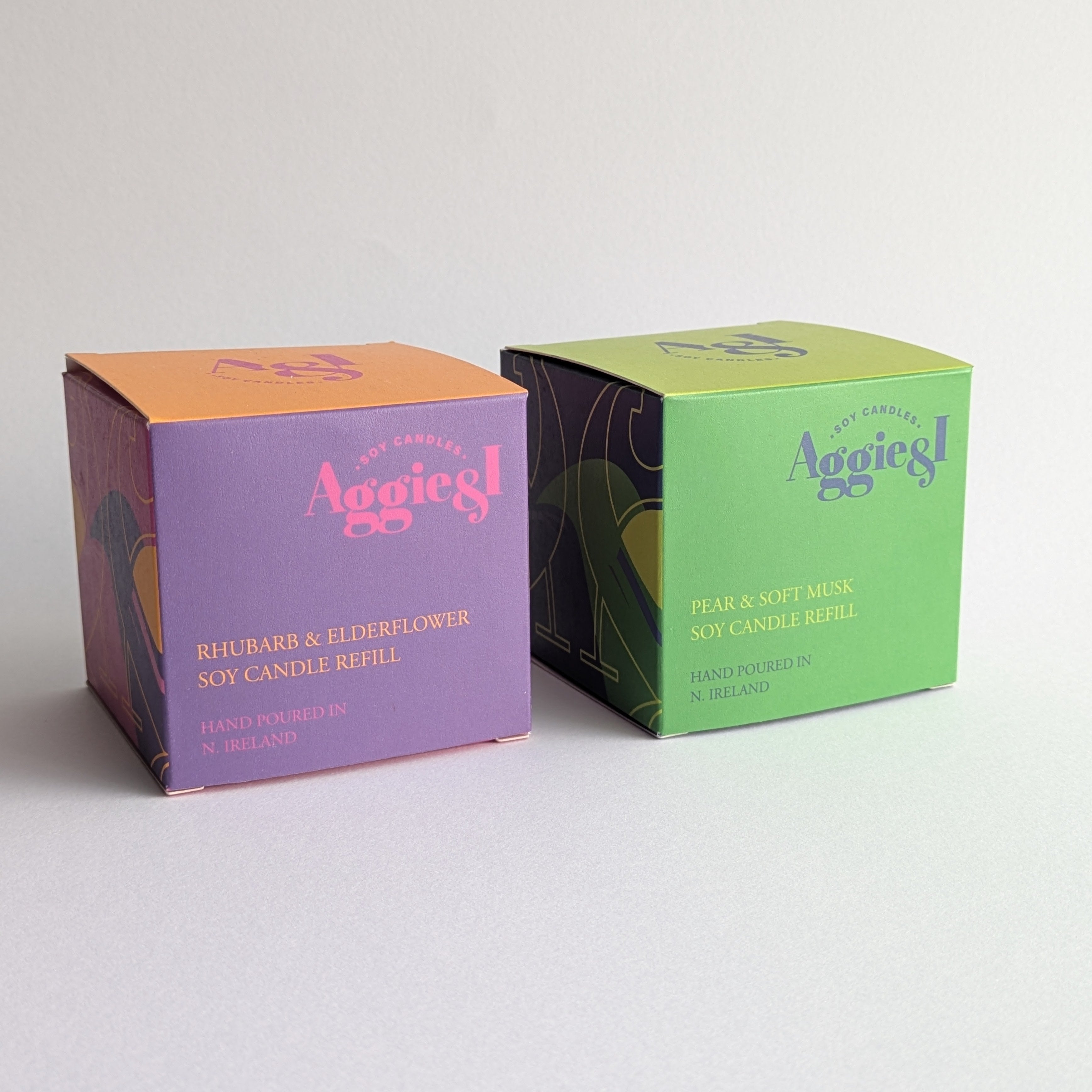 Scented soy candle refill duo bundle, hand-poured by Aggie & I Soy Candles in Ireland